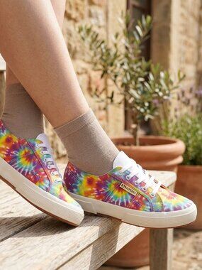 Superga Sneakers 2750 tie-dye canvas unisex 7.5m/9w multicolor rainbow S11GJ